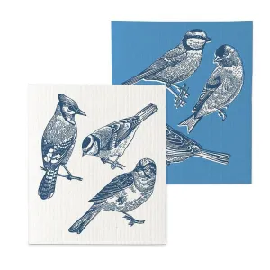 Bird Sketch Swedish Dish Cloths - Set of 2
