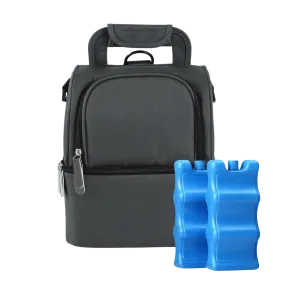 Black Cooler Zipper Bag & Bottle-Fitting Ice Packs