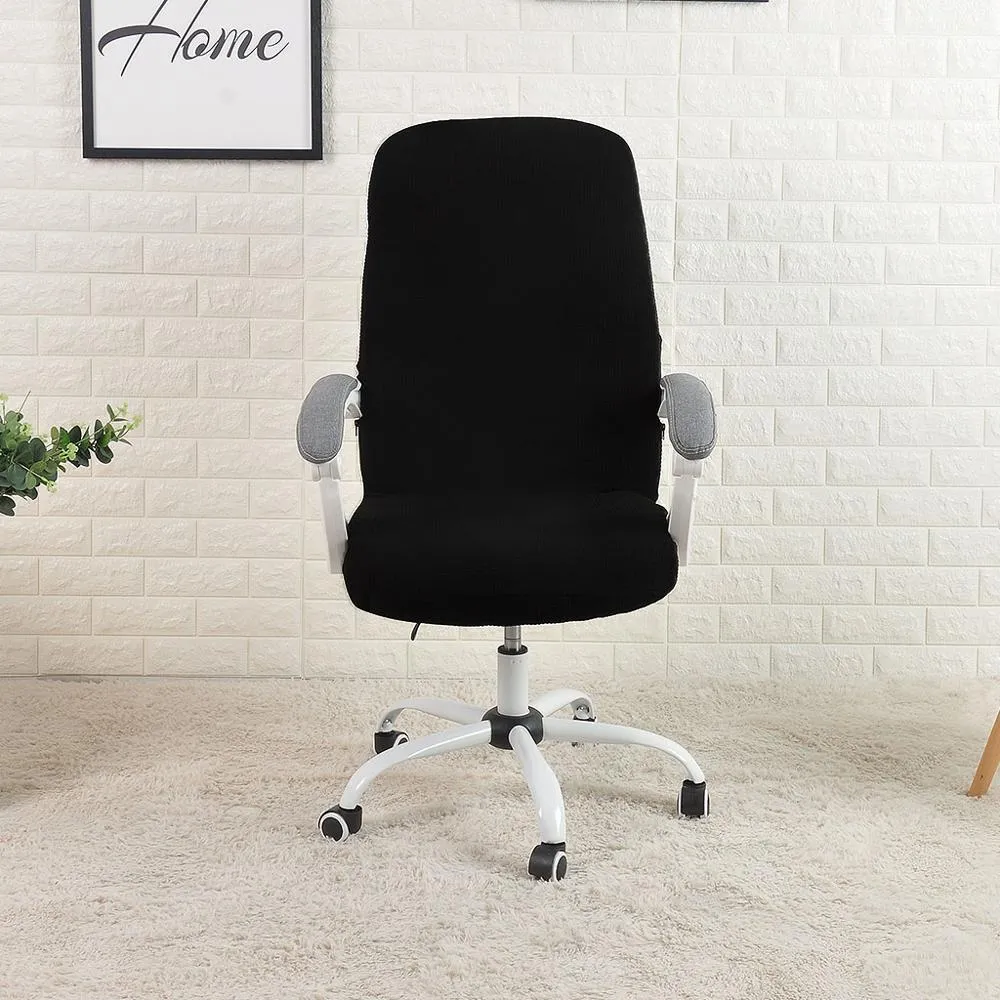 Black Jacquard Office Chair Cover