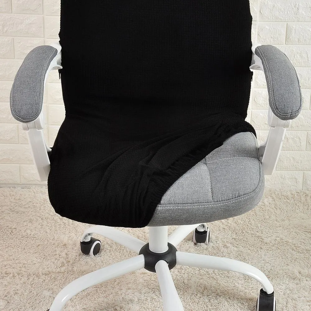 Black Jacquard Office Chair Cover