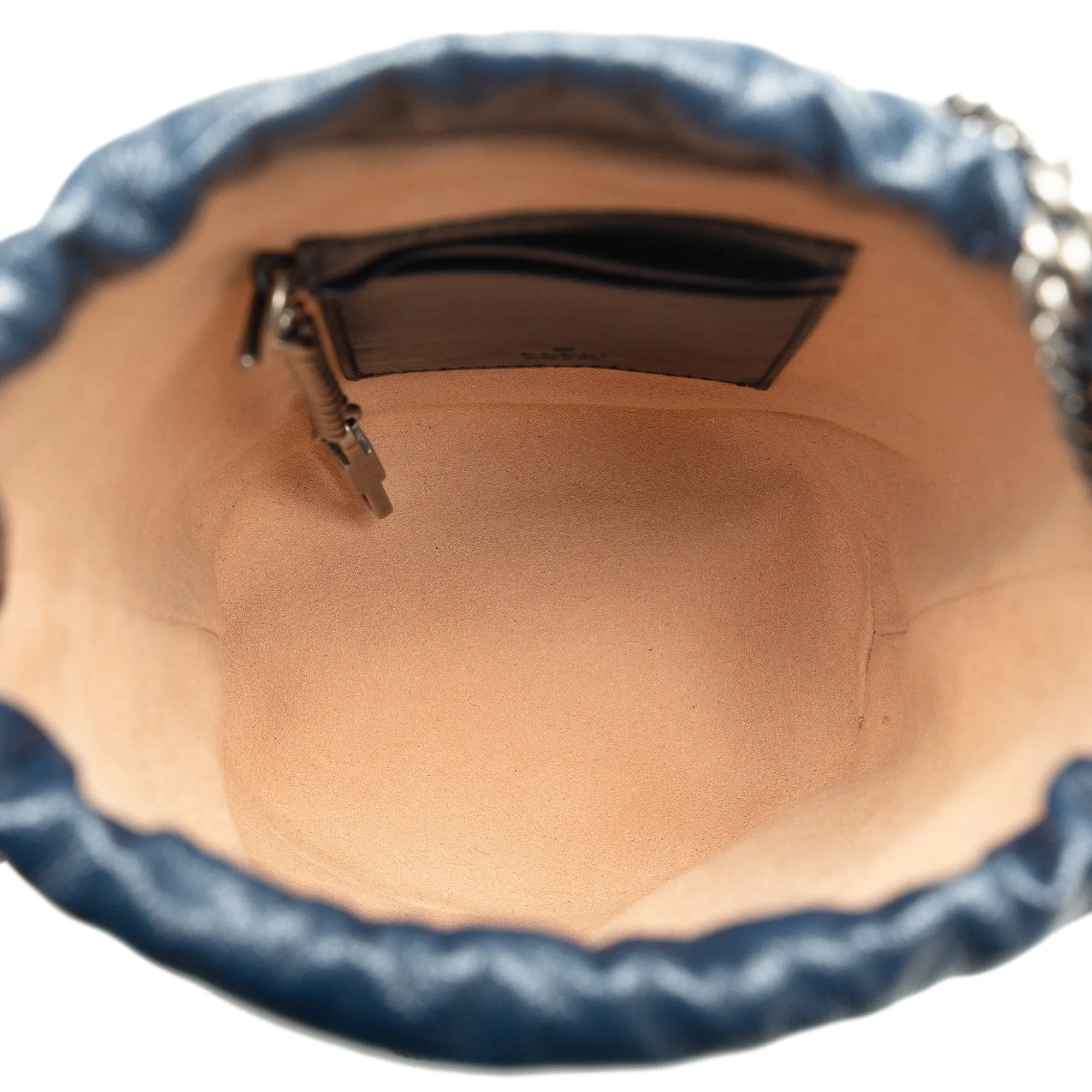 Blue Gucci Mini Torchon GG Marmont Bucket Bag