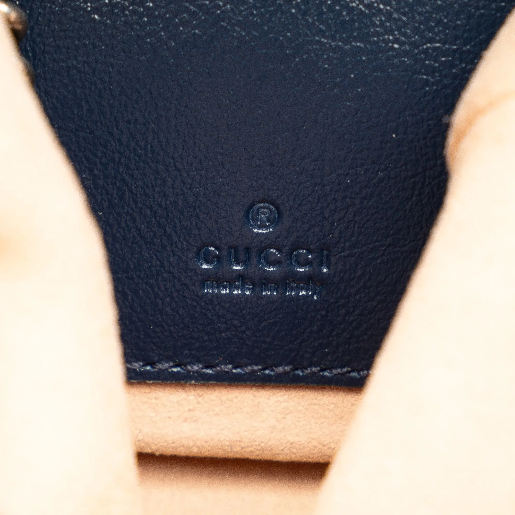 Blue Gucci Mini Torchon GG Marmont Bucket Bag
