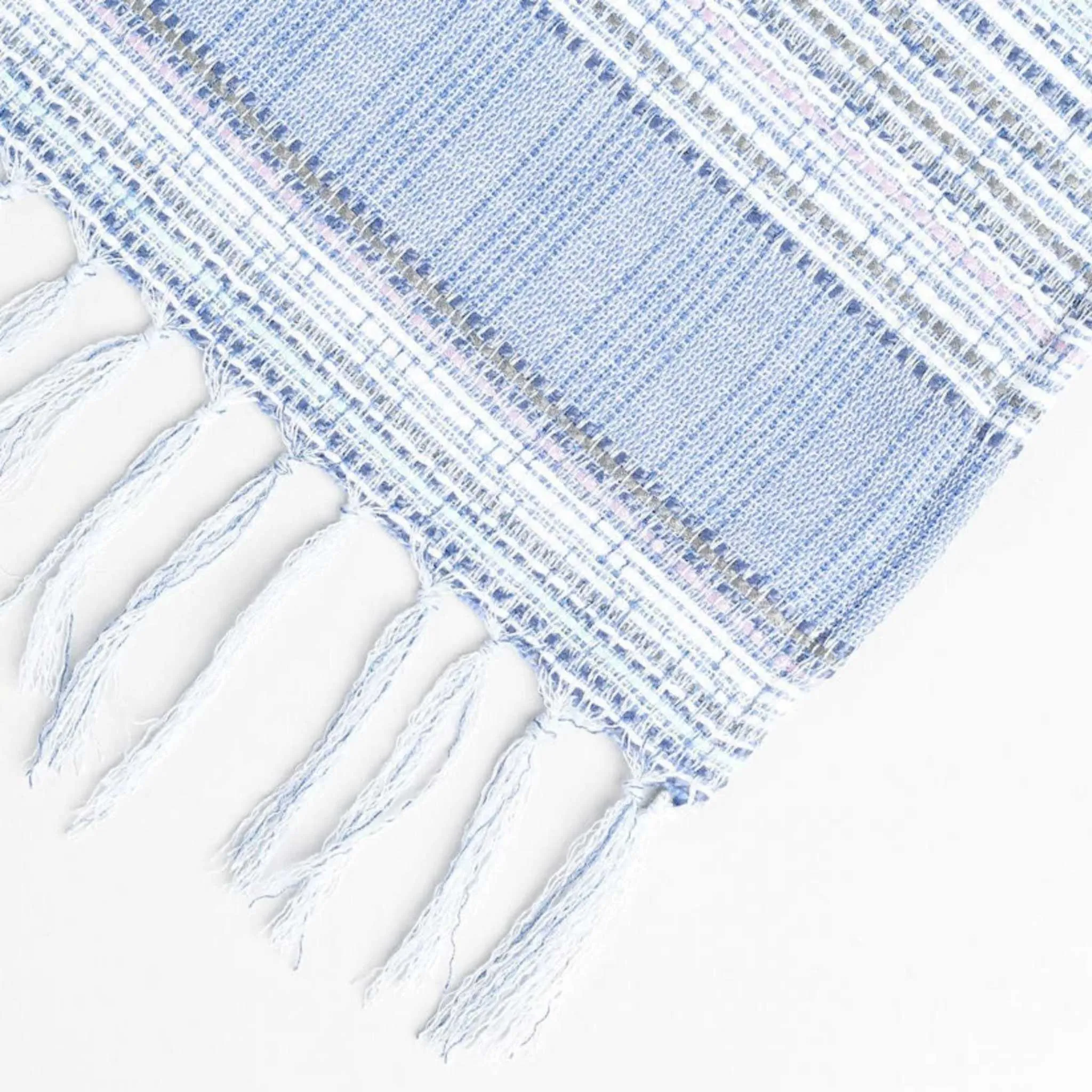 Blue Periwinkle Throw Blanket 56" X 65"  3.5" Tassels
