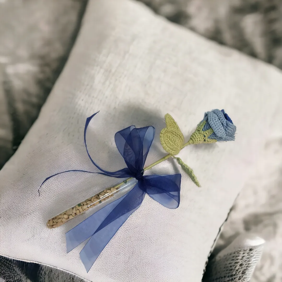 Blue shaded rose Handmade Crochet