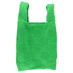 Bottega Veneta Green Intrecciato Jacquard Terry Cloth Tote