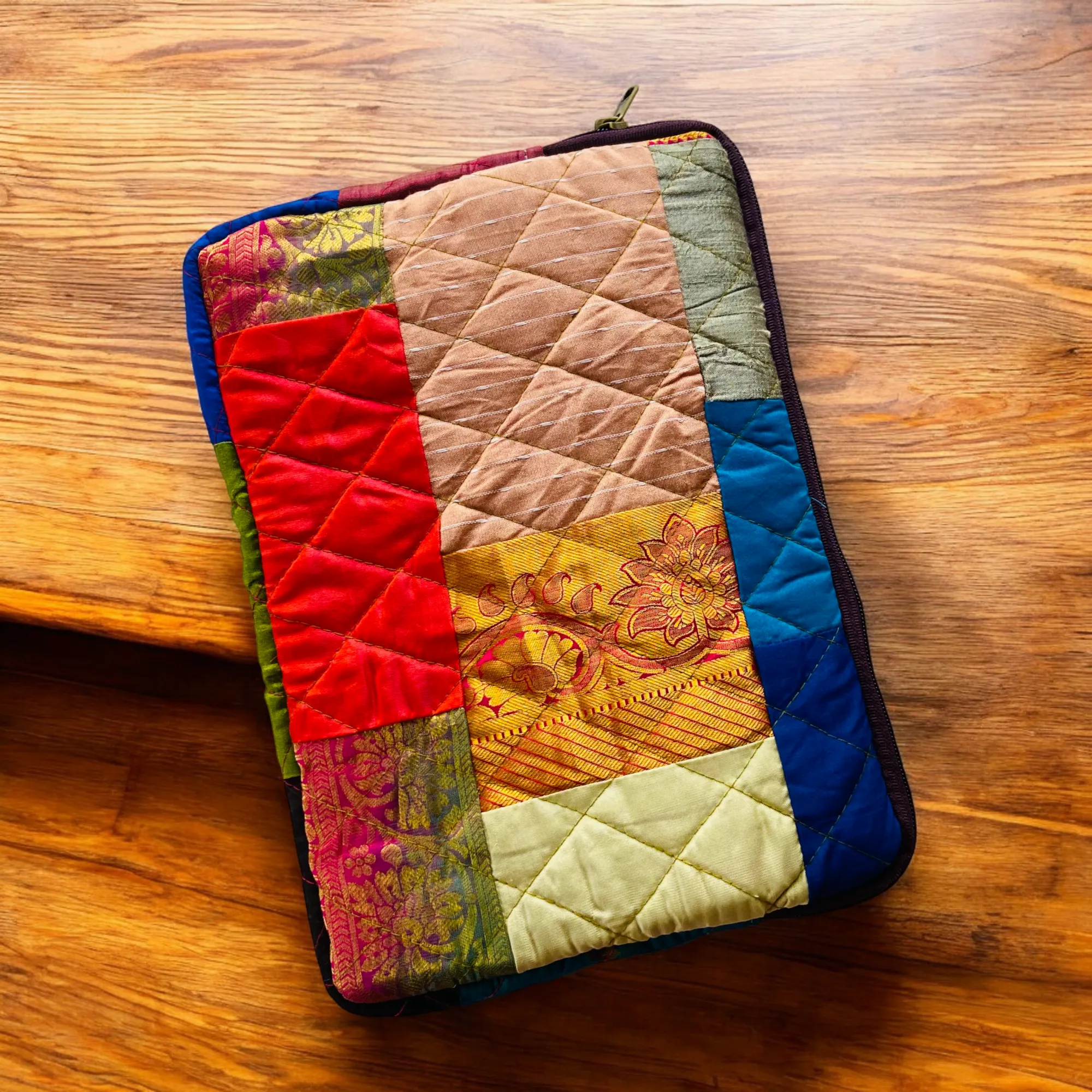 Bright Indian Weaves Patchwork Quilted Laptop Sleeve- 8 sizes available- Functional, Stylish