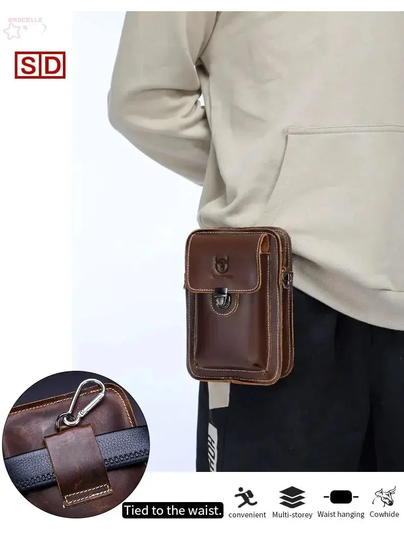 BROCELLES Crazy Horse Leather Male Waist