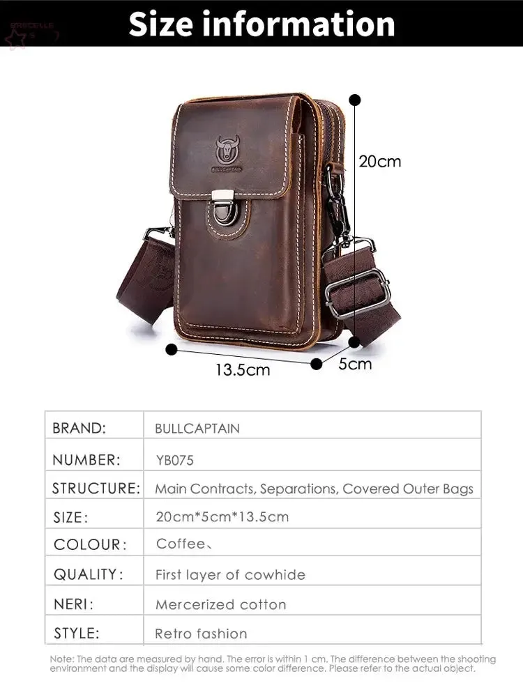BROCELLES Crazy Horse Leather Male Waist