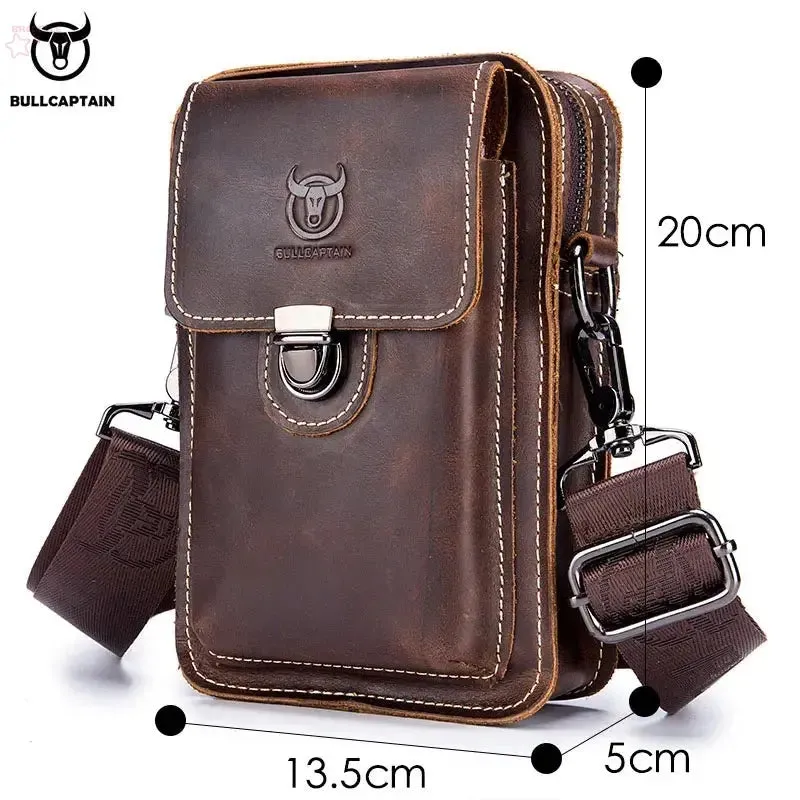 BROCELLES Crazy Horse Leather Male Waist