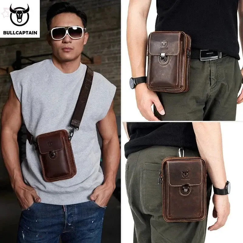 BROCELLES Crazy Horse Leather Male Waist