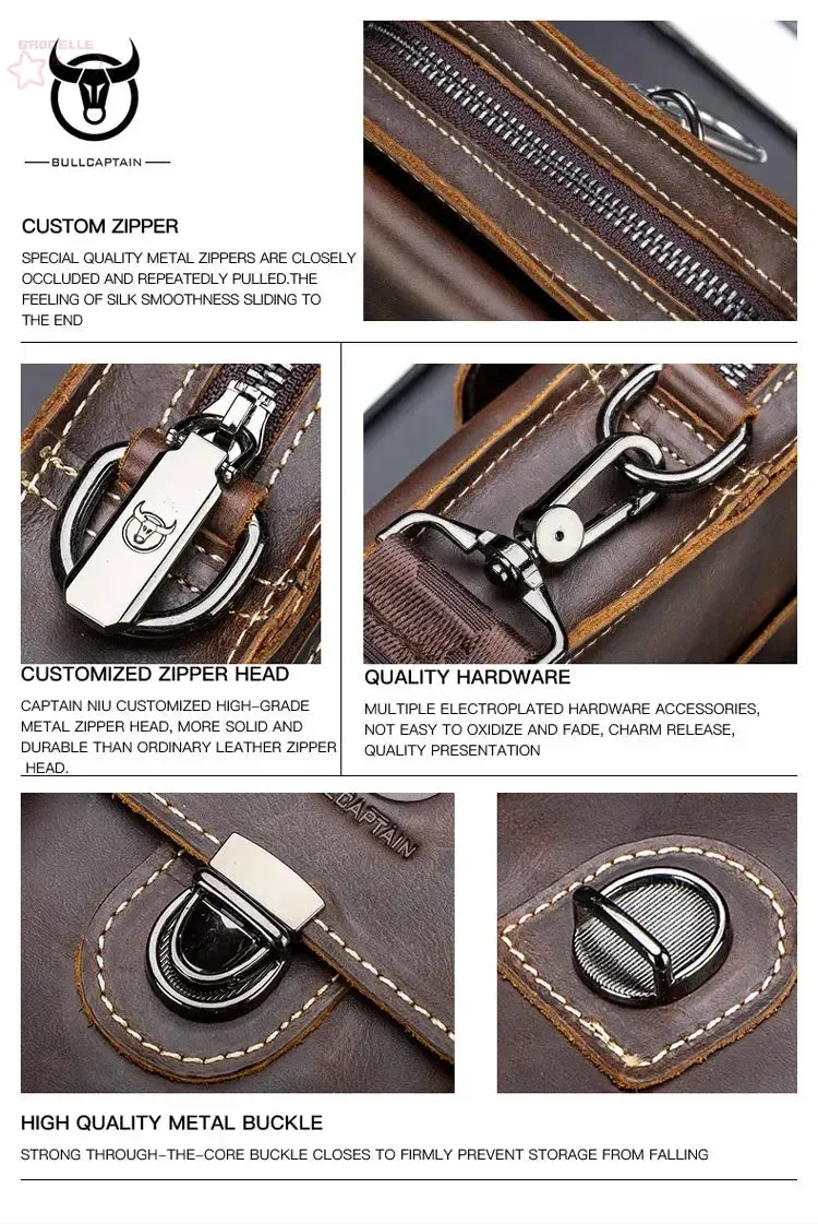 BROCELLES Crazy Horse Leather Male Waist