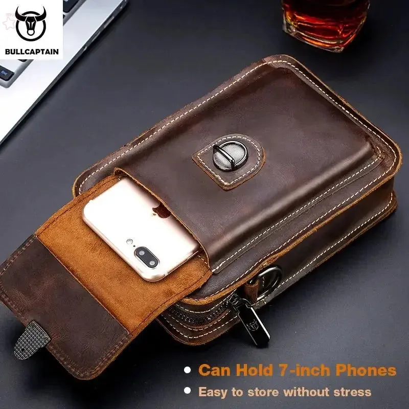 BROCELLES Crazy Horse Leather Male Waist