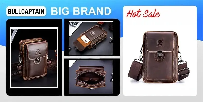 BROCELLES Crazy Horse Leather Male Waist