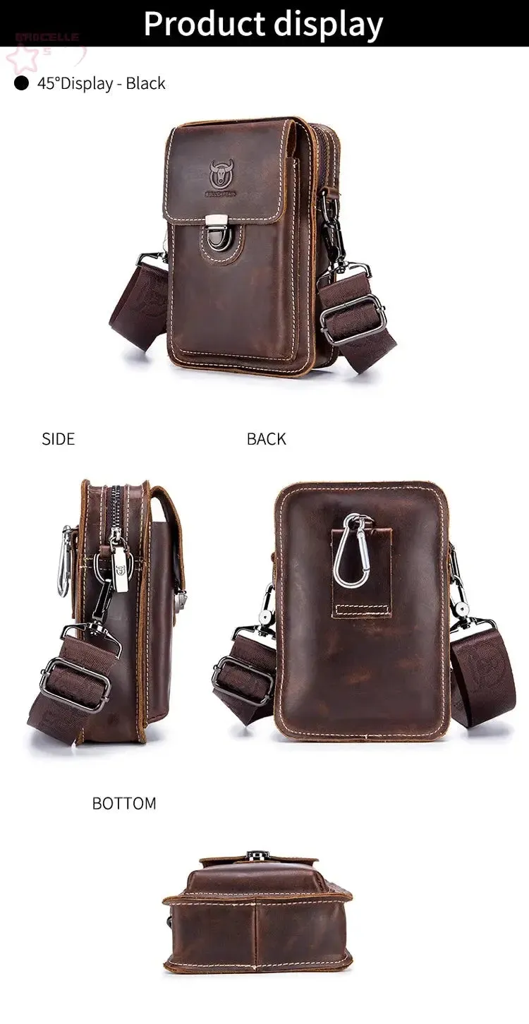BROCELLES Crazy Horse Leather Male Waist