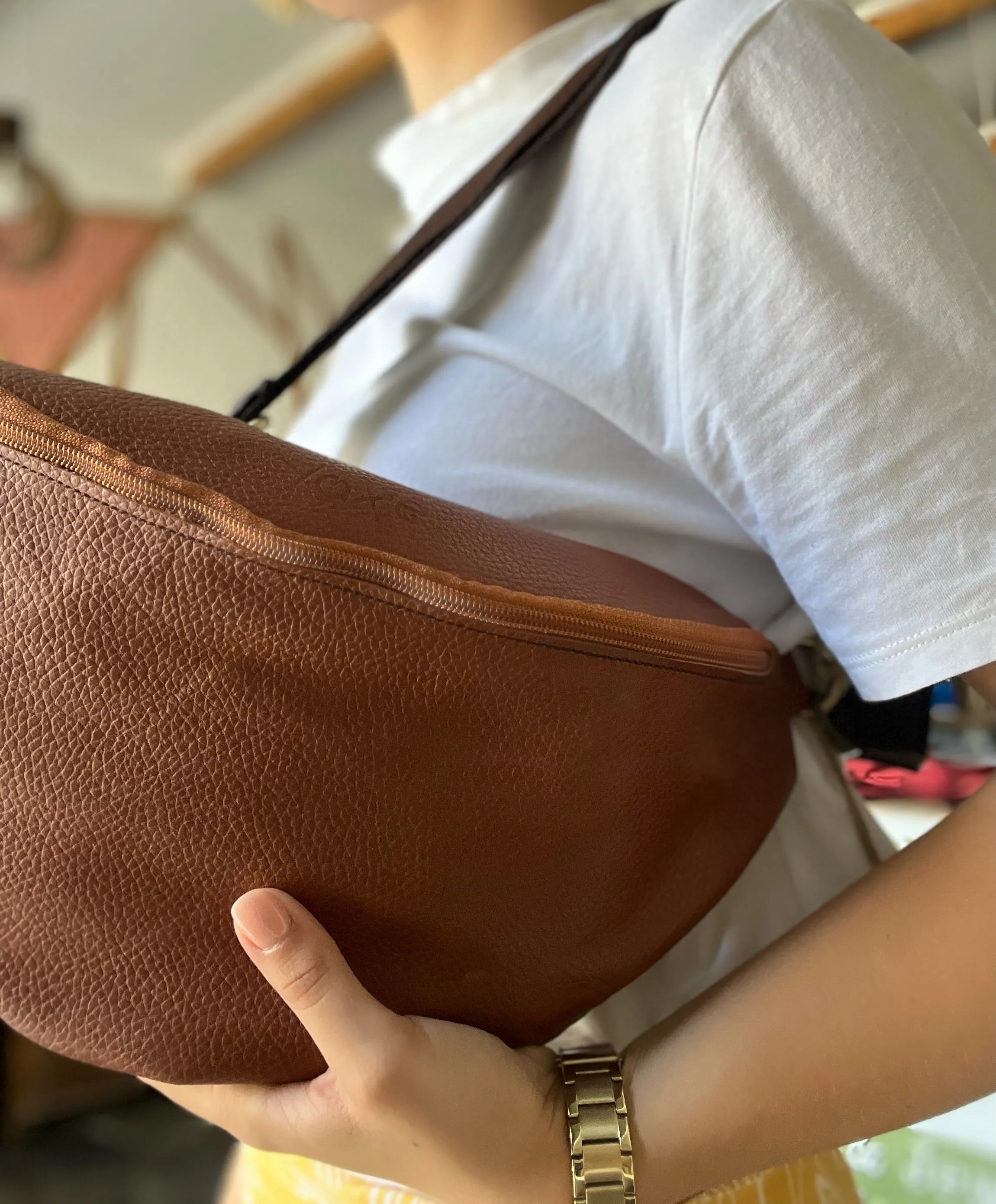 Brown leather waist bag - Unisex leather fanny pack