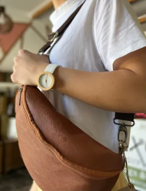 Brown leather waist bag - Unisex leather fanny pack