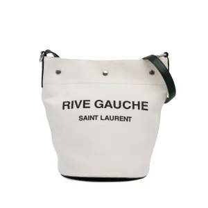 Brown Saint Laurent Canvas Rive Gauche Bucket Bag