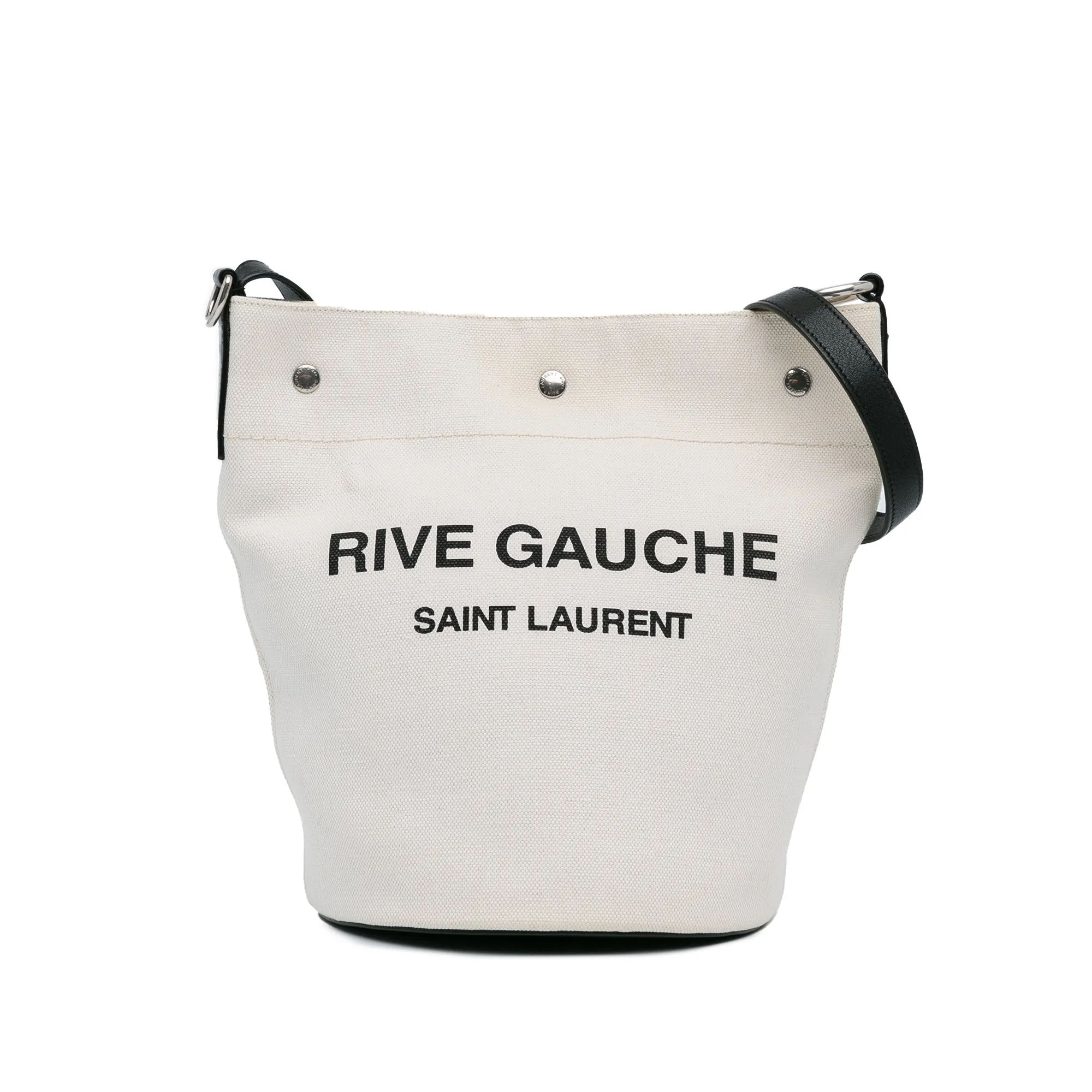 Brown Saint Laurent Canvas Rive Gauche Bucket Bag