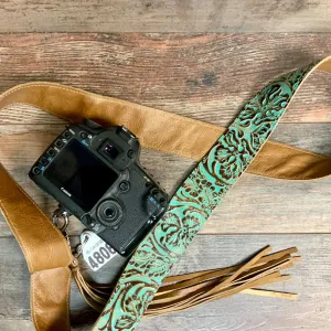 Camera Strap Sling Brown & Turquoise