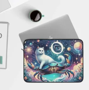 Cancer Crab Zodiac - Cat Lover - Laptop Sleeve
