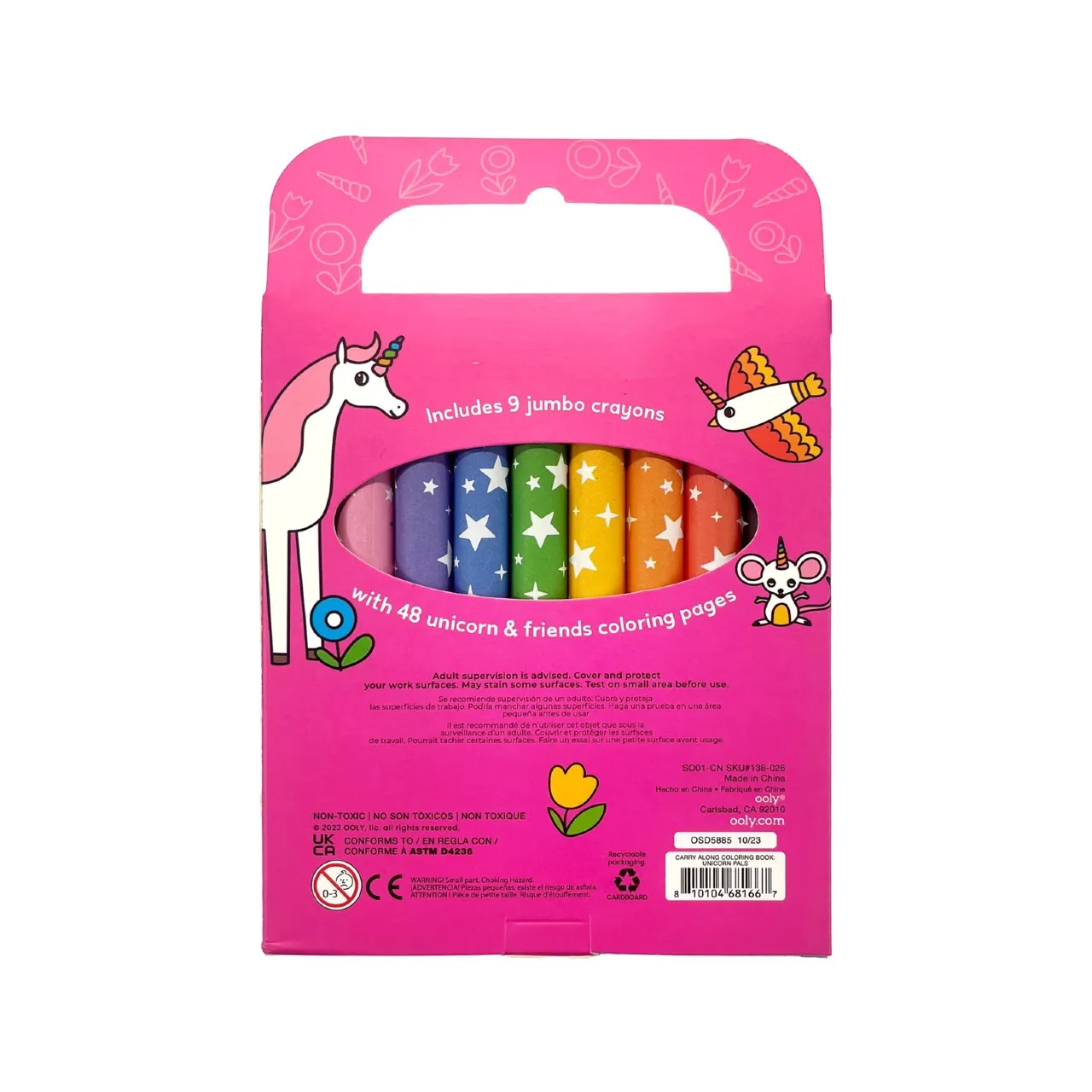 Carry Along Crayons And Coloring Book Kit - Unicorn Pals