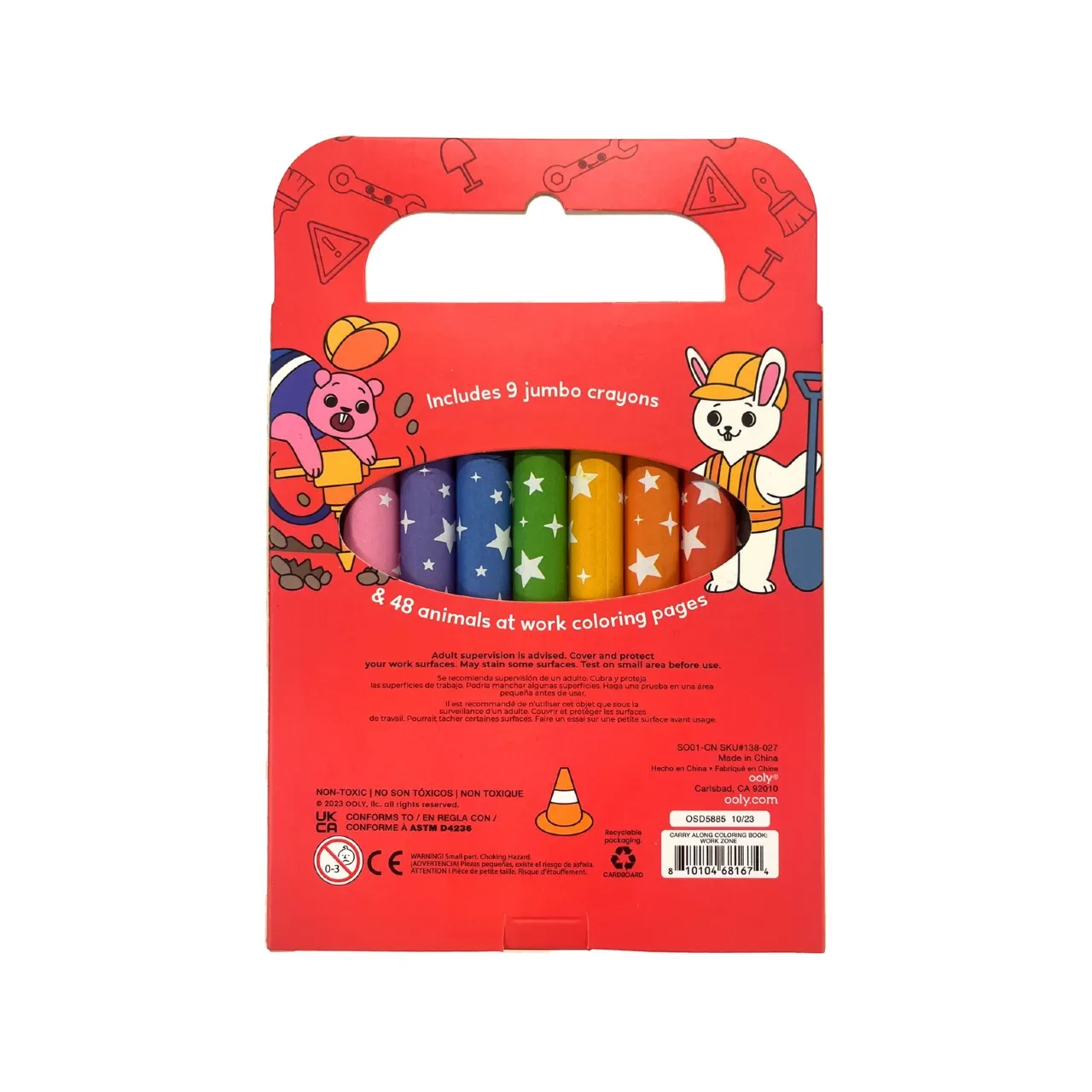 Carry Along Crayons And Coloring Book Kit - Work Zone
