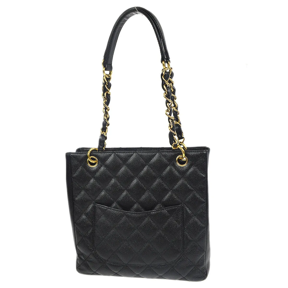 CHANEL 2008-2009 Petite Shopping Tote PST Black Caviar 66379