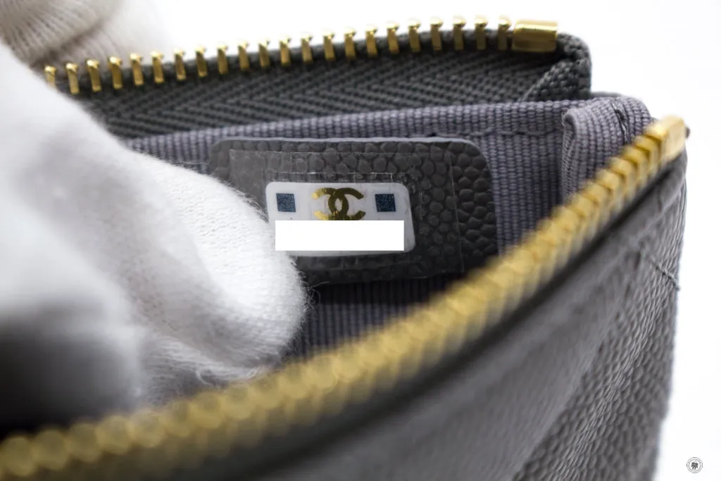 Chanel A82365 Y33352  Classic Mini Pouch NJ531   Grey Caviar Shoulder Bags Pbhw
