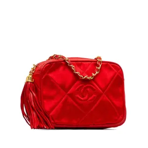 Chanel Classic Satin Camera Bag Canvas Shoulder Bag in Good condition