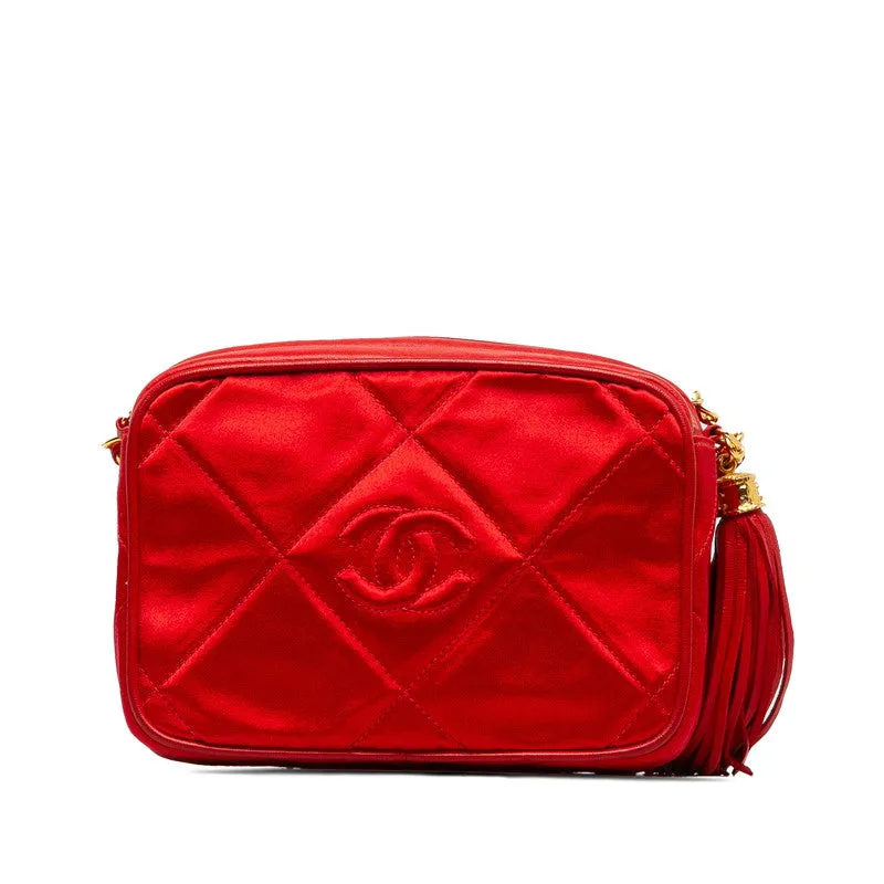 Chanel Classic Satin Camera Bag Canvas Shoulder Bag in Good condition