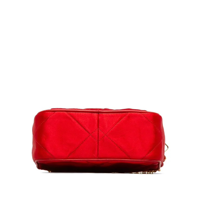 Chanel Classic Satin Camera Bag Canvas Shoulder Bag in Good condition