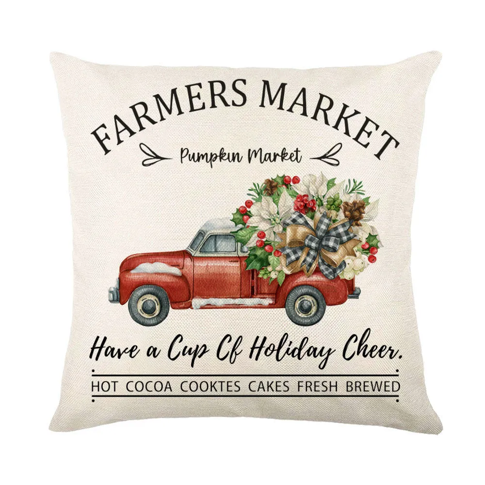 Christmas Pillow Covers Sofa Square Pillow Cases