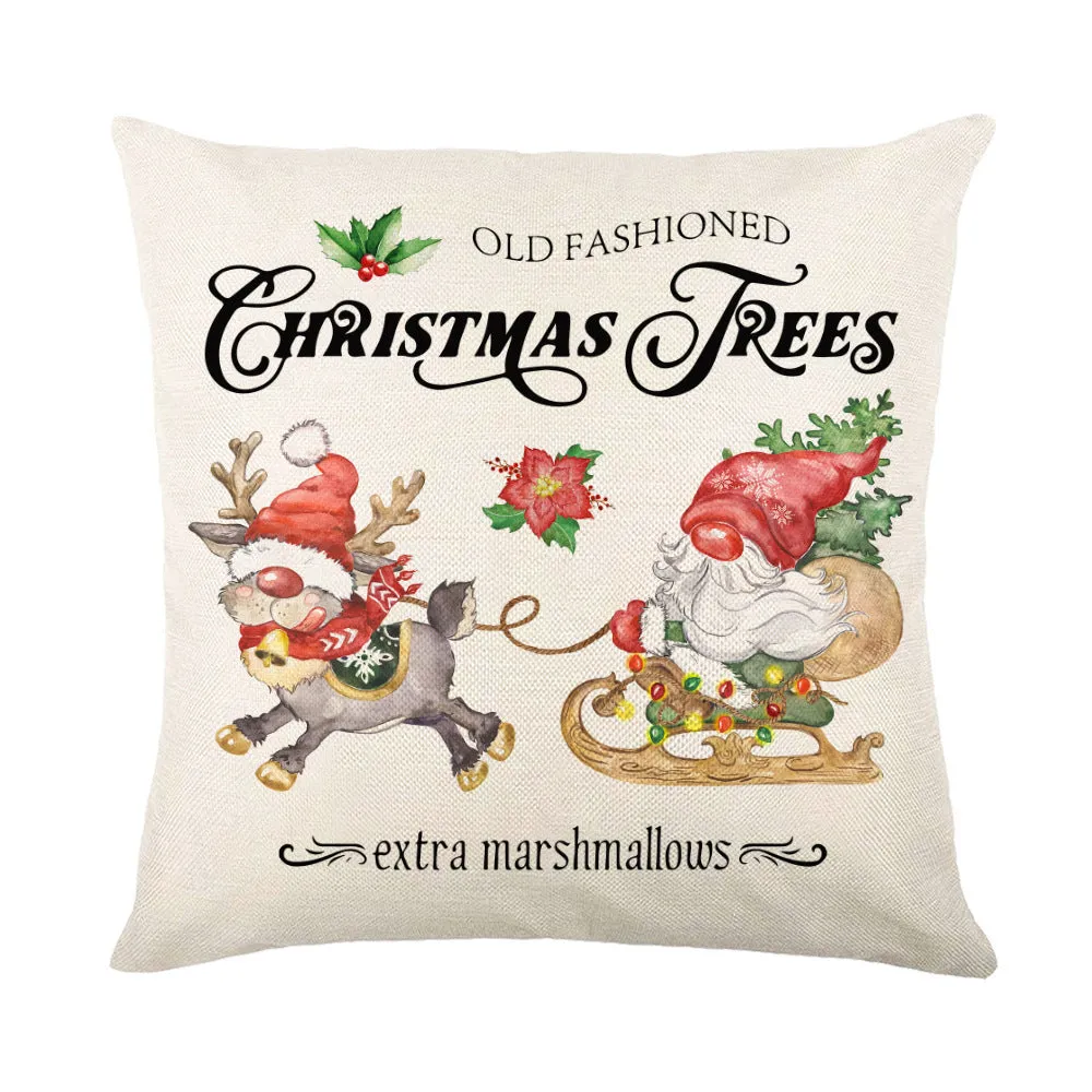 Christmas Pillow Covers Sofa Square Pillow Cases