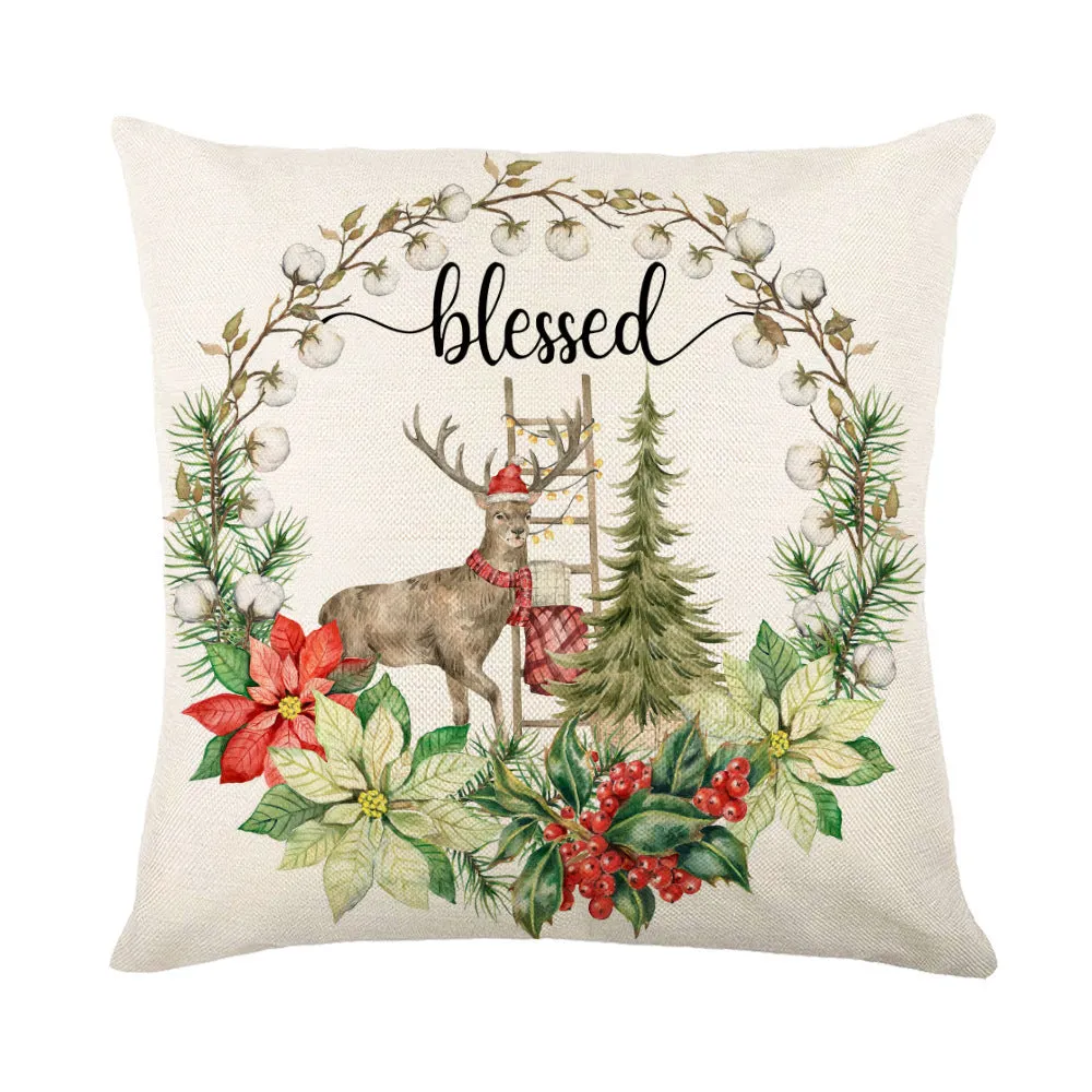 Christmas Pillow Covers Sofa Square Pillow Cases