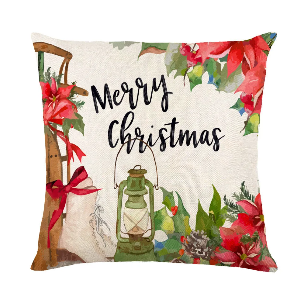 Christmas Pillow Covers Sofa Square Pillow Cases