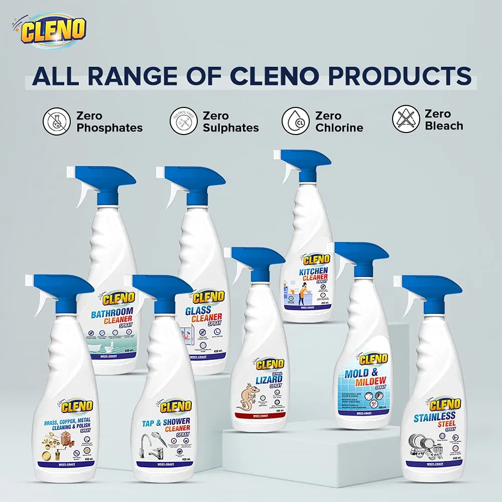 Cleno Herbal Lizard Repellent Spray | Completely Herbal | Made with Camphor, Lavender Oil & Eucalyptus Oil | Eco-friendly & Biodegradable | Baby-Safe, Skin-Safe – 450ml (Pack of 3) (Ready to Use)