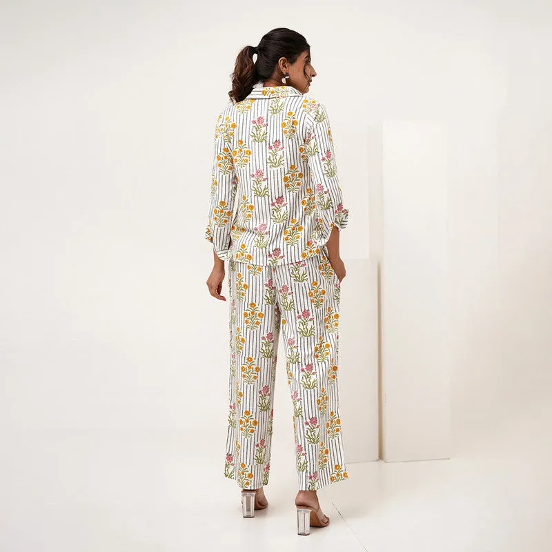 Co-Ord Set For Women | Printed | Plant Based Silk | Multicolour