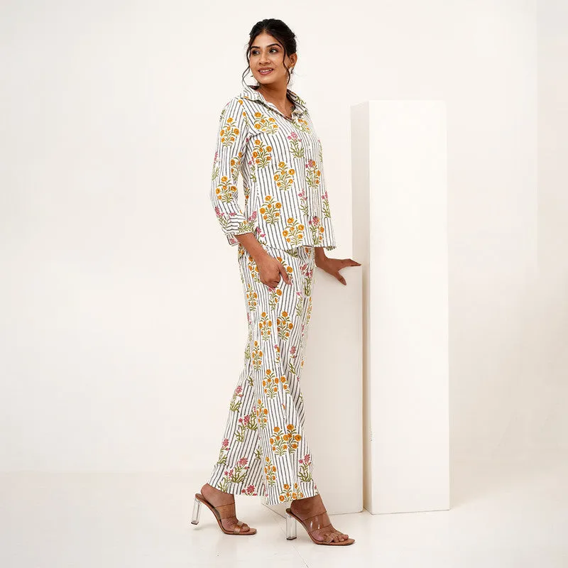 Co-Ord Set For Women | Printed | Plant Based Silk | Multicolour