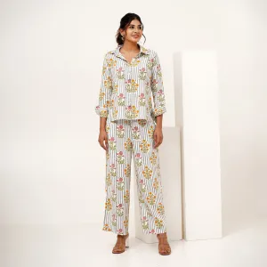 Co-Ord Set For Women | Printed | Plant Based Silk | Multicolour