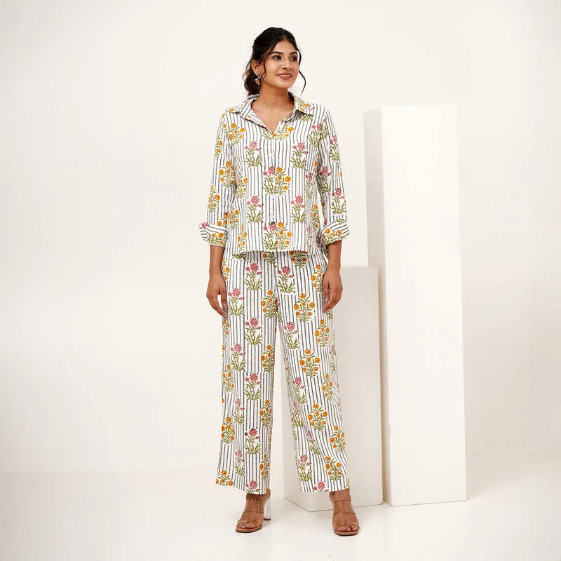 Co-Ord Set For Women | Printed | Plant Based Silk | Multicolour