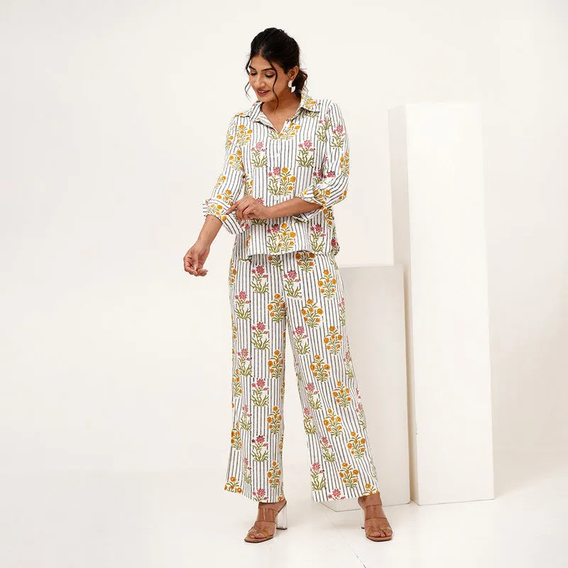 Co-Ord Set For Women | Printed | Plant Based Silk | Multicolour