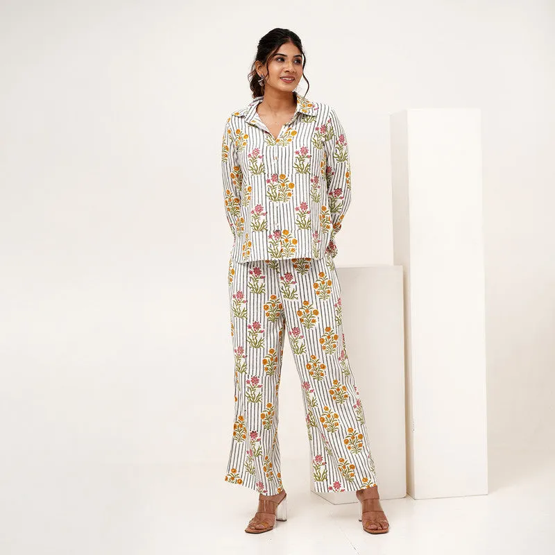 Co-Ord Set For Women | Printed | Plant Based Silk | Multicolour