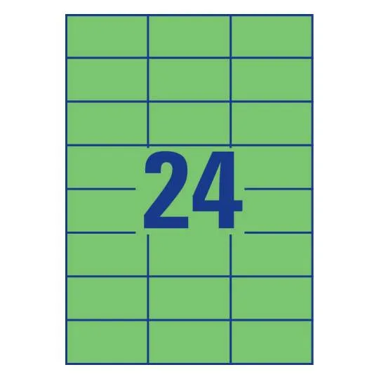 Coloured labels 70 x 37 mm Green