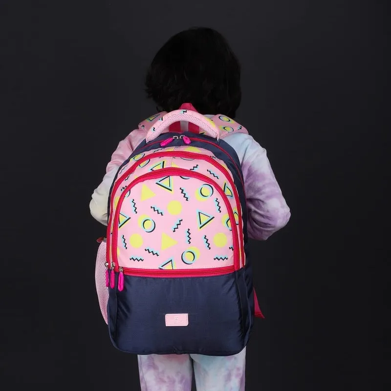 Combo: Clownfish Edutrek Series School Backpack & Pencil Pouch | 33.5 L | Rose Pink