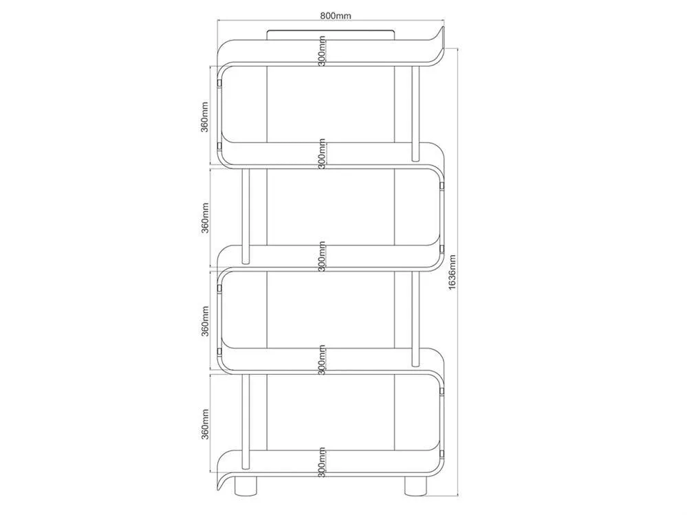 Contemporary Storage Bookcase In Walnut BS201-W
