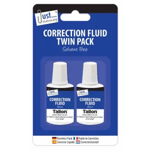 Correction Fluid - 2 Pack Solvent Free 20ml Bottles Office Stationery