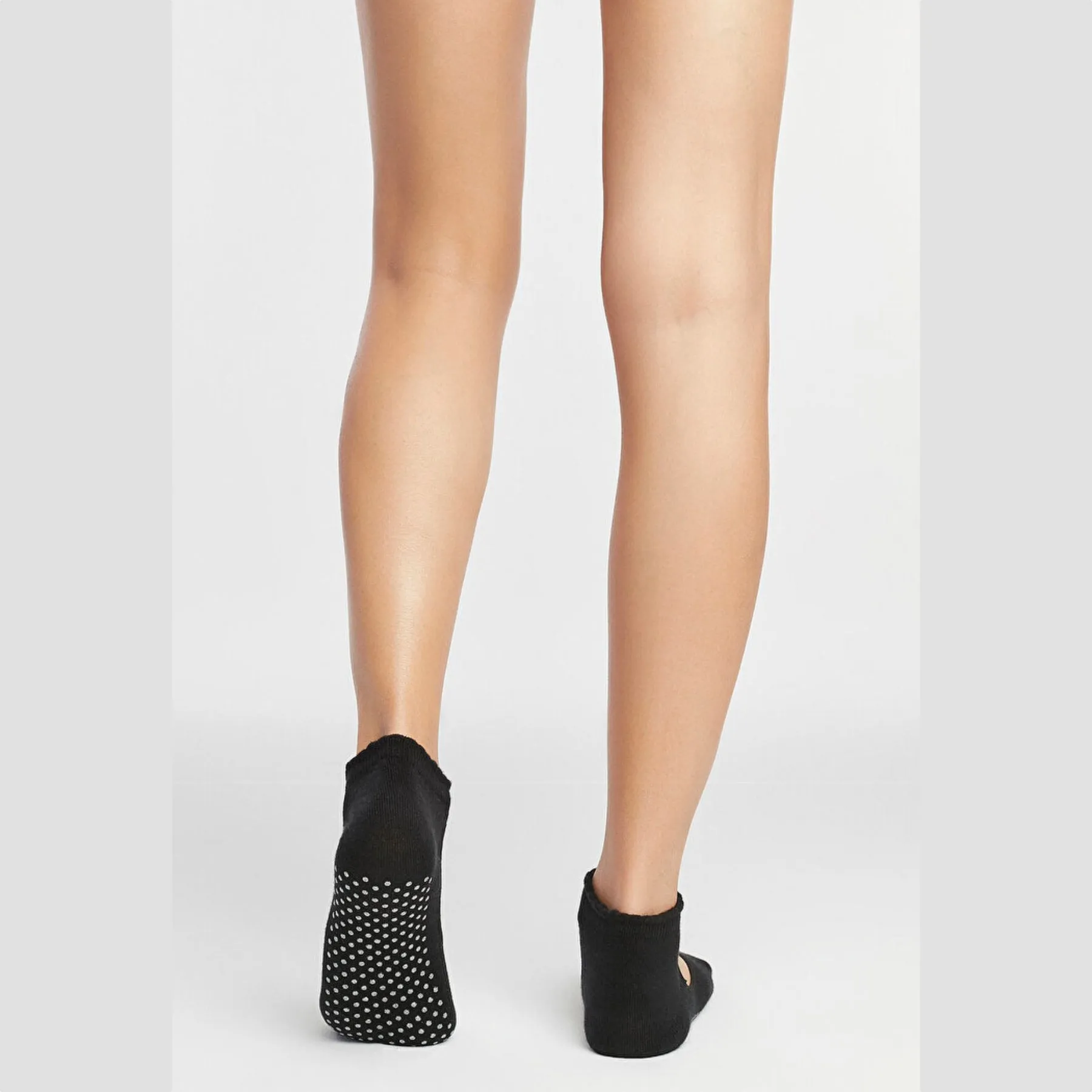 Cotton, Anti-Slip, Black, Ankle Strap, Yoga, Pilates Socks