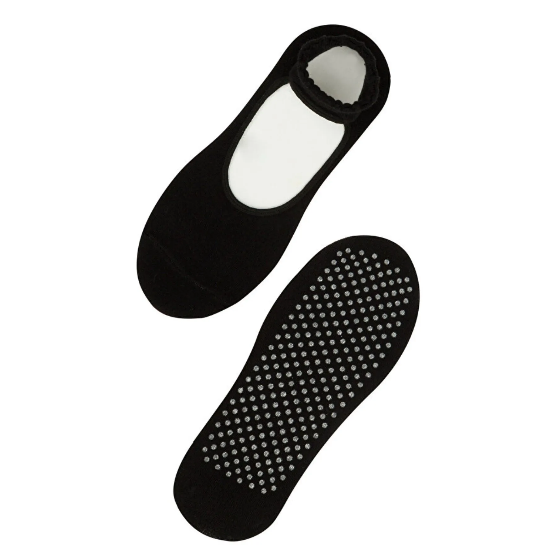 Cotton, Anti-Slip, Black, Ankle Strap, Yoga, Pilates Socks