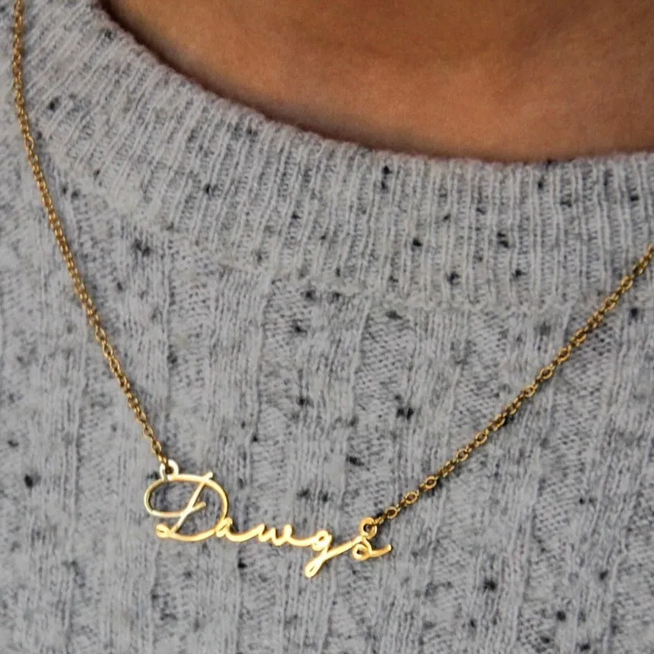 Dawgs Script Necklace