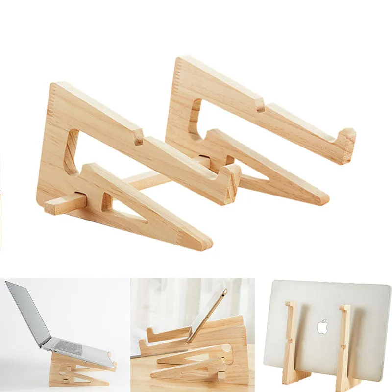 Dealpeak Modern Simple Assemble DIY Foldable Wooden Desktop Stand new design